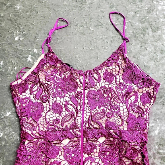 Lulu's Back To You Magenta Lace Bodycon Dress - Picture 9 of 9